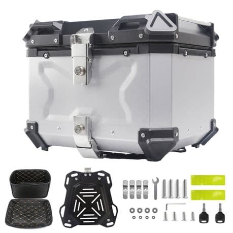 45L Al Motorcycle Top Box Tail Case Rider's Armor of Access Storage