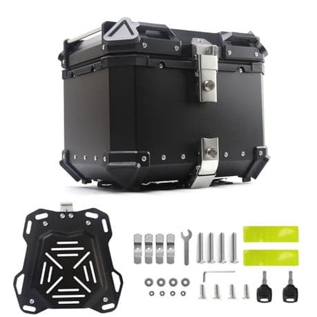 45L Motorcycle Top Case Aluminum Trunk Tour Tail Box with Security Lock