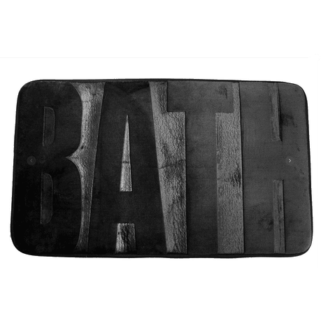 75x45cm Foam Bath Mat - Black