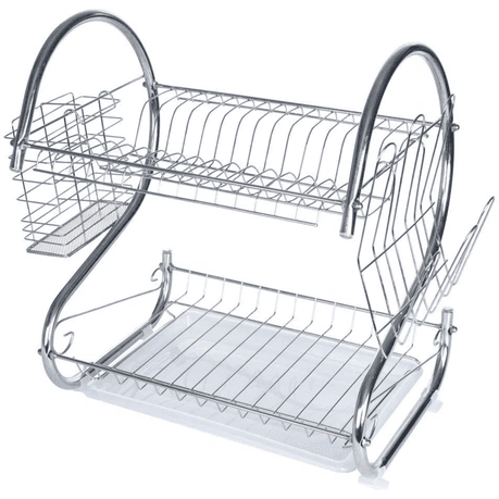 Multifunction S-Shaped Dual Layers Dish Drying Rack Kitchen Collection