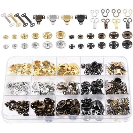 Skirt Hooks & Eyes Sewing Hook Button Kit For Skirt, Bra, Dress - 152 Piece