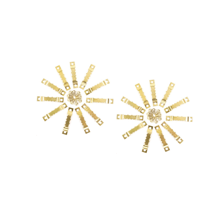 200 Pieces Serrated Picture Frame Double Hole Hanging Clip with Screw Gold variant image 1