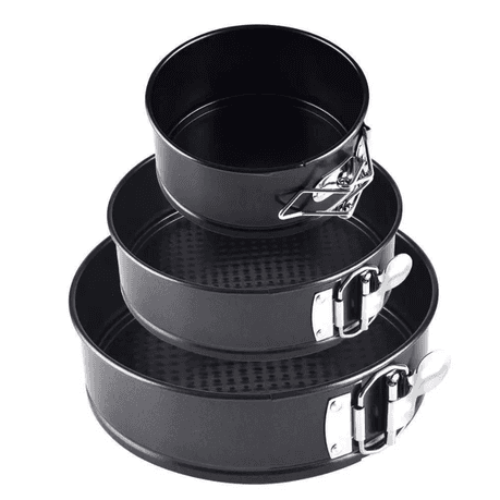 3 Non-Stick Pan Cake Mould Carbon Steel Round Pan variant image 1