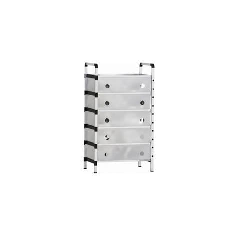 5-Drawer White with Black Trim, Metal Frame, Rolling Organizer with Handles variant image 1