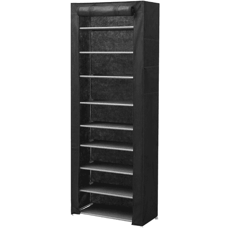 9 Tier Shoe Rack with Dustproof Cover&2 Pockets for Shoe Storage Organizer variant image 1