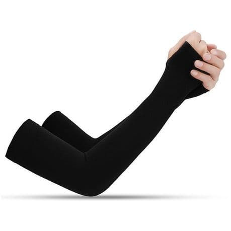 Aqua X & Let's Slim Cooling Seamless Ice Silk UV Arm Sleeves - Black variant image 1