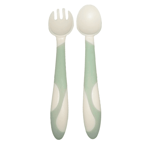Baby Fork And Spoon Set With Carry Case - Green variant image 1