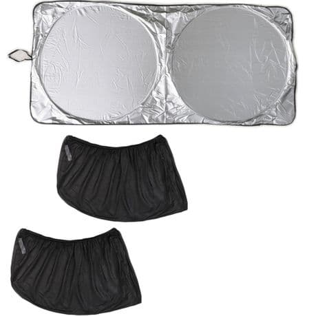 Car Window Shade Sock Side Window Sox + Windscreen Sun Shade Visor - Round variant image 1