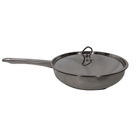Frying Pan 24x6cm Stainless Steel with Lid variant image 1