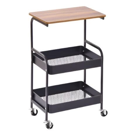 Kitchen Rolling Table Cart with Wooden Board Couch Side Table variant image 1
