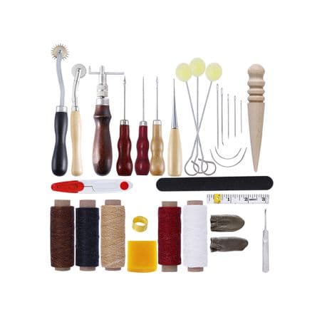 Leather Craft Hand Tool Kit Hand Stitching Sewing Tool Kit-31 PCS variant image 1