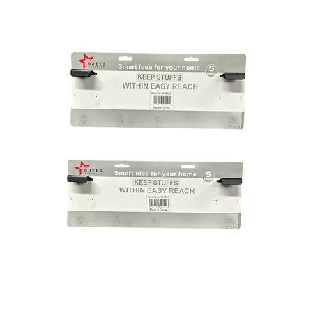 Ojees Homeware 5 Hook Matte Black Metal Door Hook - 2 Pack variant image 1