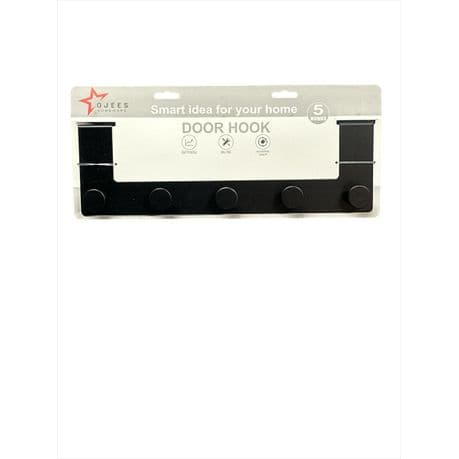 Ojees Homeware 5 Hook Matte Black Metal Door Hook variant image 1