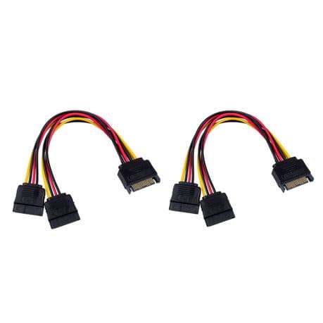 SATA Power Splitter Y Cable Adapter-1 Male to 2 Female - 2 Pack variant image 1