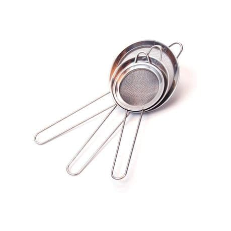 Stainless Steel Beverage Strainers Set Of 3 Different Sizes Silver variant image 1